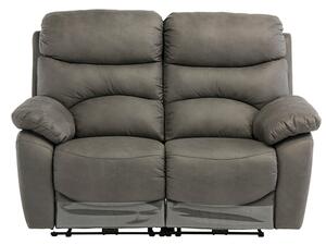 Leo Fabric Electric Recliner 2 Seater Sofa In Grey