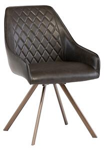 Lanza Faux Leather Dining Chair Swivel In Dark Brown