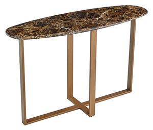 Satria Crystal Stone Console Table Oval In Sienna