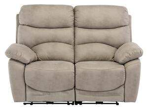 Leo Fabric Electric Recliner 2 Seater Sofa In Natural