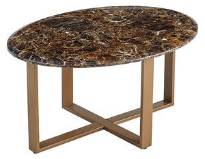 Satria Crystal Stone Coffee Table Oval In Sienna