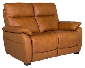 Neci Leather Fixed 2 Seater Sofa In Tan