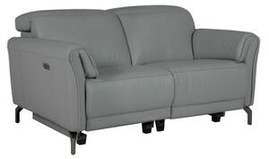 Nellie Leather Electric Recliner 2 Seater Sofa In Steel