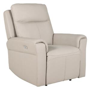 Raivis Leather Electric Recliner Armchair In Stone