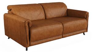 Nellie Leather Fixed 3 Seater Sofa In Tan