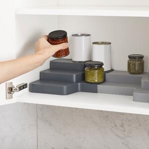 Expandable Tiered Cupboard Organiser Grey