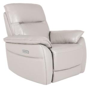 Neci Leather Electric Recliner Armchair In Cashmere