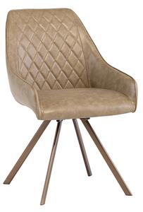 Lanza Faux Leather Dining Chair Swivel In Taupe