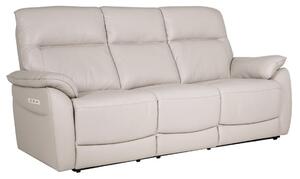 Neci Leather Electric Recliner 3 Seater Sofa In Cashmere