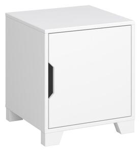 Luna Wooden Bedside Table With 1 Door In Pure White