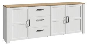 Belgin Sideboard Large 3 Doors 3 Drawers In Riviera Oak White