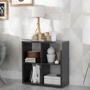 Mabon Wooden Bookcase With 4 Open Cubes In Matt Black