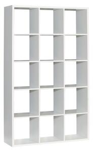 Mabon Wooden Bookcase With 15 Open Cubes In Matt White