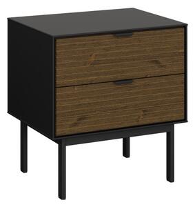 Savva Bedside Cabinet With 2 Drawers In Black And Espresso