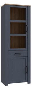 Belgin Display Cabinet 2 Doors 1 Drawer In Riviera Oak Navy