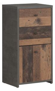 Beile Storage Cabinet 1 Door 2 Drawers In Dark Grey Concrete