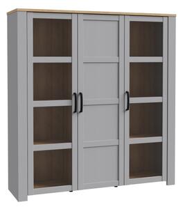 Belgin Display Cabinet 3 Doors In Riviera Oak And Grey Oak