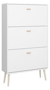 Marc Shoe Storage Cabinet With 3 Flap Doors In Pure White