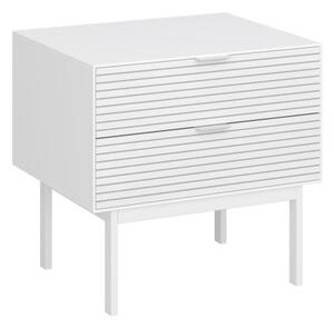 Savva Bedside Cabinet With 2 Drawers In Pure White And White