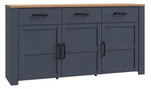 Belgin Sideboard 3 Doors 3 Drawers In Riviera Oak And Navy