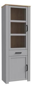 Belgin Display Cabinet 2 Doors 1 Drawer In Riviera Oak Grey Oak