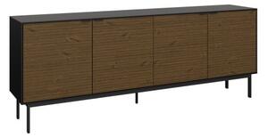 Savva Wooden Sideboard 4 Doors In In Black And Espresso