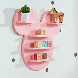 Disney Minnie Mouse Childrens Wooden Wall Shelf In Pink