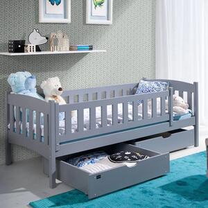 Gallio Wooden Single Bed In Matt Grey With Foam Mattresses