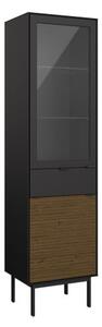 Savva Display Cabinet 2 Doors 1 Drawer In Black And Espresso