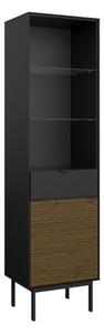 Savva Display Cabinet 1 Door 1 Drawer In Black And Espresso