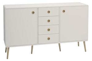 Strafford Wooden Sideboard With 2 Doors 4 Drawers In White