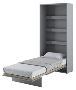 Cortez Wooden Single Bed Wall Vertical In Matt Grey With LED