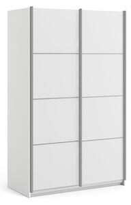 Vrok Sliding Wardrobe With 2 White Doors 2 Shelves In White