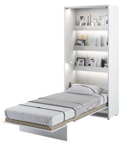 Cortez High Gloss Single Bed Wall Vertical In White With LED