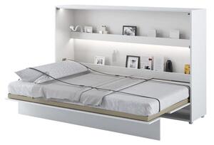 Cortez Small Double Bed Wall Horizontal In Matt White With LED