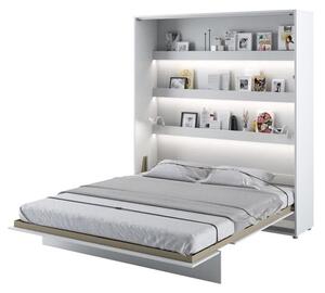 Cortez Super King Size Bed Wall Vertical In Matt White With LED