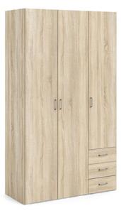 Scalia Wooden Wardrobe With 3 Doors 3 Drawers In Oak