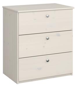 Satria Kids Wooden Chest Of 3 Drawers In Whitewash