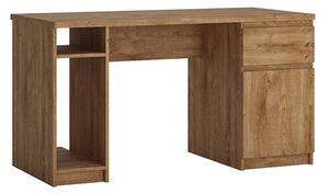 Felton Wooden Laptop Desk Twin Pedestal In Oak