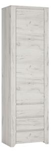 Alink Wooden Wardrobe 1 Door Tall Narrow In White Craft Oak