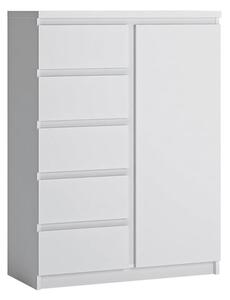 Felton Wooden Sideboard With 1 Door 5 Drawers In White