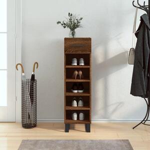 Alivia Wooden Shoe Storage Cabinet With 2 Drawers In Brown Oak