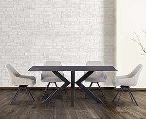 Cielo Black Stone Dining Table With 6 Valko Stone Chairs