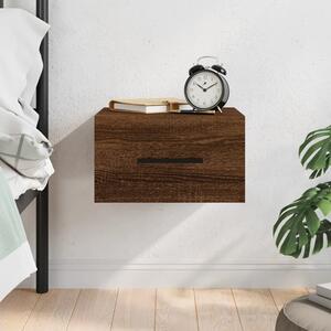 Valence Wall Hung Wooden Bedside Cabinet In Brown Oak