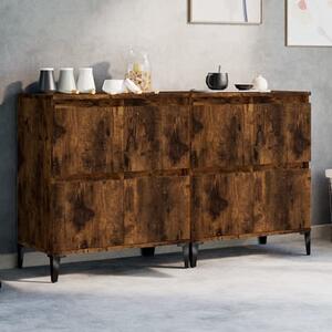 Peyton Wooden Sideboard With 8 Doors In Smoked Oak