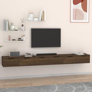 Sierra Wall Hung Wooden TV Stand With 6 Drawers In Brown Oak