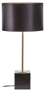 Moroni Black Linen Shade Table Lamp With Black Marble Base