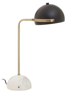 Moroni Black Metal Table Lamp With White Marble Base