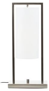 Anzio White Shade Table Lamp With Satin Nickel Metal Frame