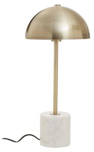 Moroni Gold Metal Shade Table Lamp With White Marble Base